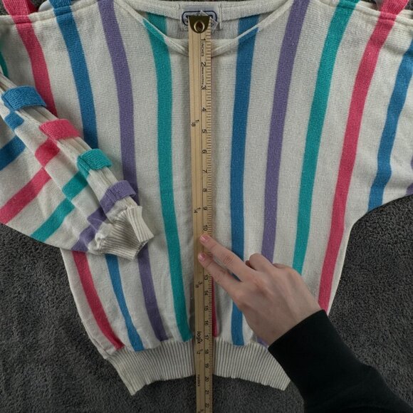 Vintage 70s Fair Isle Sweater Womens Small Boho Kimono Sleeve - Picture 3 of 10